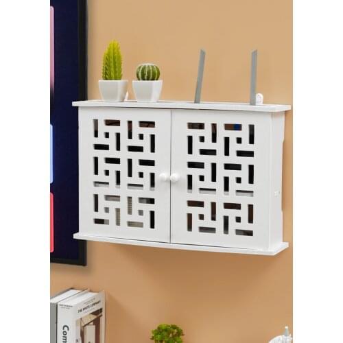 Punch-free wifi rack light cat wireless router storage box wall-mounted multimedia decorative shielding box