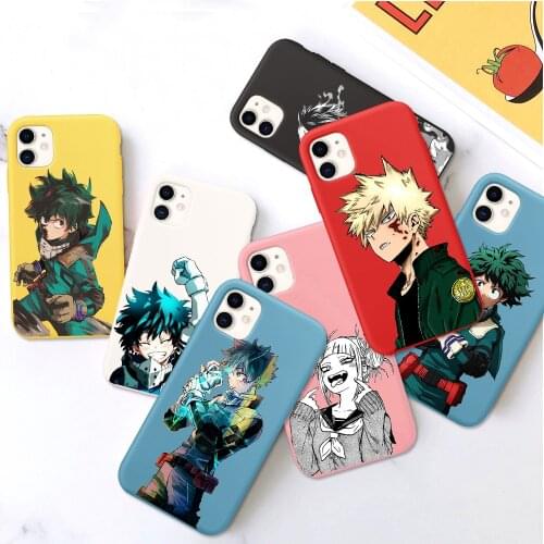 Anime My Hero Academia Phone Case for IPhone 12 11 Pro 7 8 6 6S Plus X XS Max Xr Boku No Hero Academia Liquid Silicone Cover