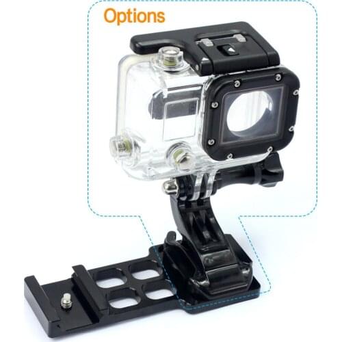 CNC Aluminum 20mm Side Rail with fix Mount for Gopro Xiaoyi Gitup Action Camera Black Color Accessories Kit F06668-D