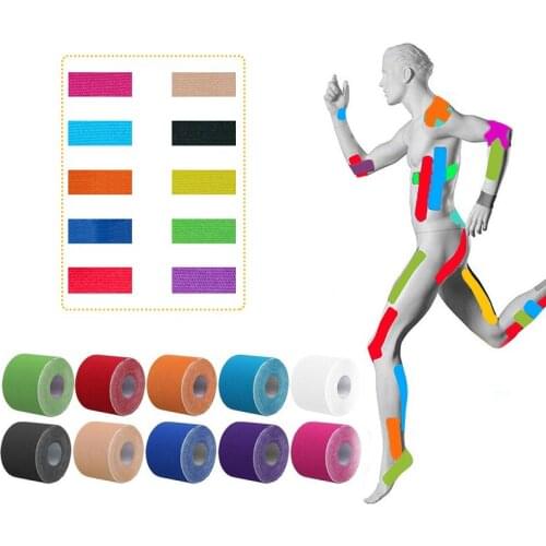 2 Size 5M Length Elastic Sport Tape Kinesiology Tape Athletic Strapping Gym Tennis Fitness Running Knee Muscle Pain Care