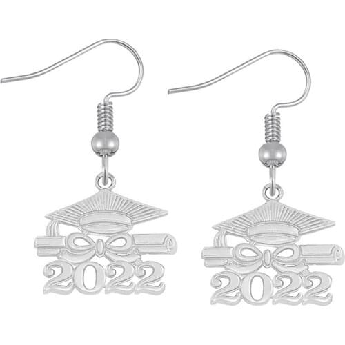 Exquisite 2022 bachelor hat metal pendant earrings student graduation symbol jewelry eardrop