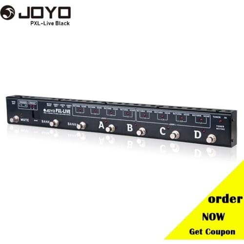JOYO PXL Live Programable Looper Control Station Pedal Switcher Dual 4 channel with MIDI out Buffered bypass Black