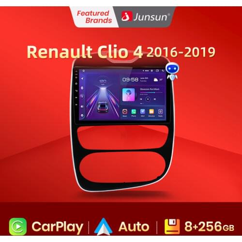 Junsun V1 Android 10.0 DSP CarPlay Car Radio Multimedia Video Player Auto Stereo GPS For Renault Clio 4 2016 - 2019 2 din dvd