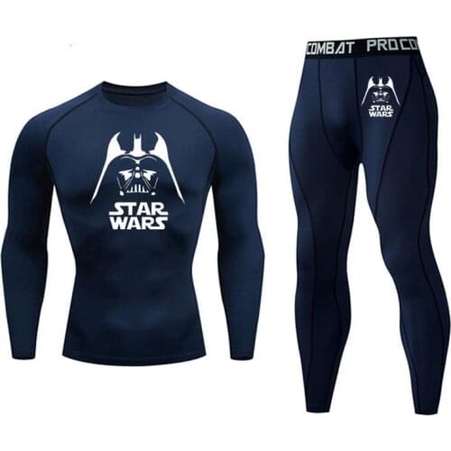 Star Wars Men thermal Underwear Set Compression Quick Drying Thermo fleece Men Clothing warm Shirt Fitness MMA mens full suit