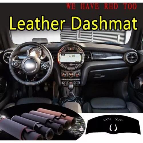For Mini Cooper hatchback F56 F55 JCW 2015 2016 2017 2018 2019 Leather Dashmat Dashboard Cover Dash Carpet Custom Car Styling