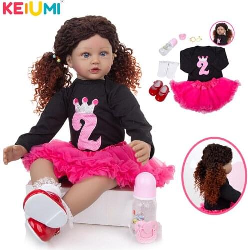 KEIUMI 24 Inch Reborn Baby Dolls Cloth Body New 2020 Alive Reborn Babie Girl Collection Toy Many Accessories For Children Gift