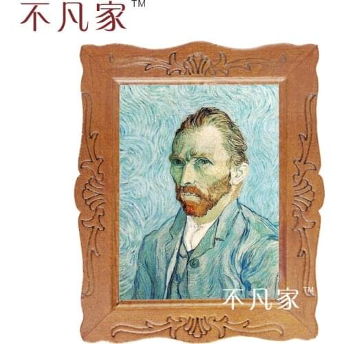Dollhouse 1:12 scale Wholesale miniatue Classical van Gogh self-portrait oil painting D-3