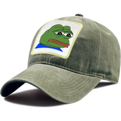 Summer Breathable Baseball Hat Sad Frog Cartoon Harajuku Snapback Cap Unisex Cotton Riding Hats Sunscreen Outdoor Baseball Cap