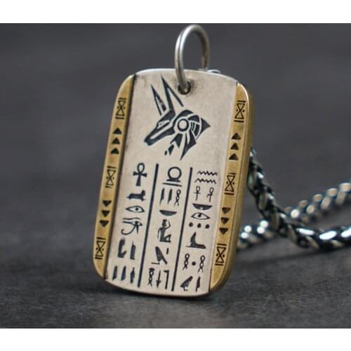 The Eye of Horus Vintage Anubis S925 Silver necklace for men sterling silver pendant Jewelry
