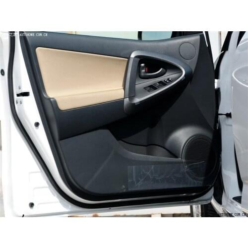 4PCS Fibre Leather Interior Doors Panel Armrest Cover For Toyota RAV4 2009 10 11 12 AAB071