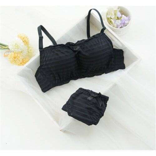 New 2017 Hot Bra Brief Sets Young Girl Underwear Brassiere Lingerie Lace Teenage Training Bra Set Underwear Set