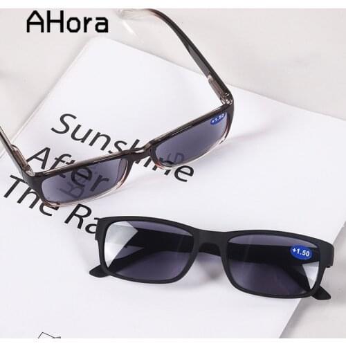 Ahora 2021 New Shade Reading Glasses Square Women&Men Sunglases Presbyopia Eyeglasses Hyperopia Eyewear +1.0+1.5+2.0+2.5+3.0+4.0