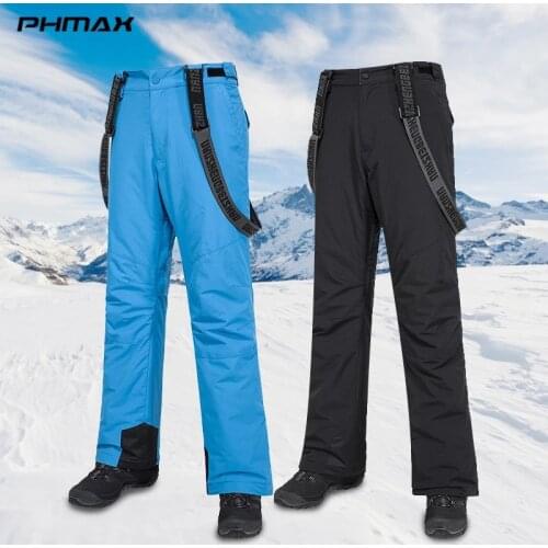 PHMAX Winter Ski Pants Men Ski Bib Pants Windproof Outdoor Snowboard Warm Pants Thermal Running Snow Skating Skiing Trousers