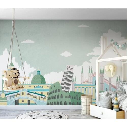 Custom photo 3d wallpaper European style hand drawn architectural city landscape decor 3d wall murals wallpaper for walls 3 d