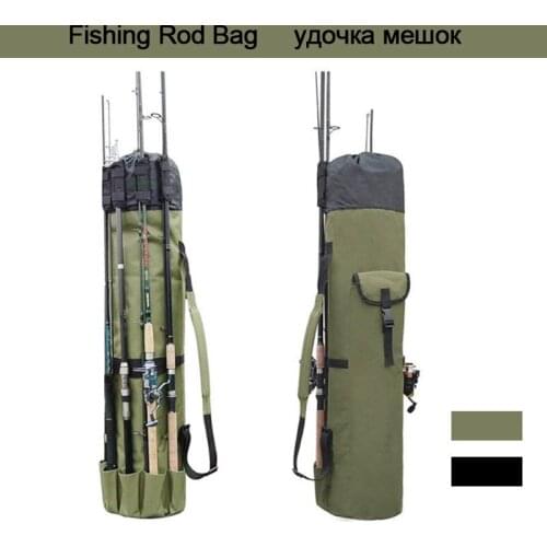 600D Portable Fishing Rod Bag, Reel Carrier Organizer Durable Folding Oxford Fabric Tackle Carry Case Bag Waterproof Fishing