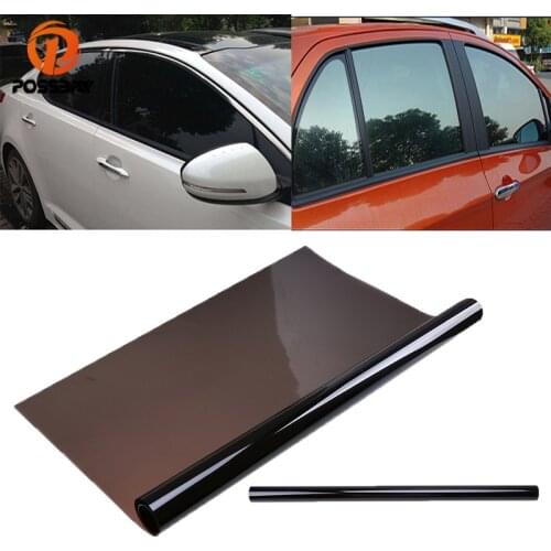 POSSBAY VLT 15% 50cm*300cm Car Side Window Tint Film Glass Black Car Window Solar Film Sunshade UV-proof Sticker Foils