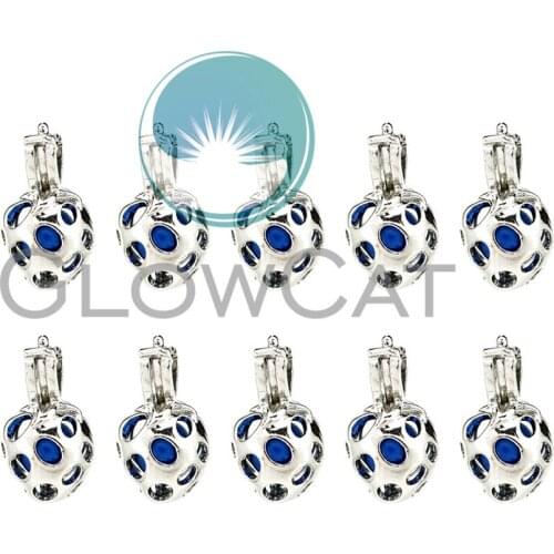 Simple Strawberry Beads Cage Pendant Perfume Essential Oil Diffuser Pearl Cage Locket Pendant 10x K955