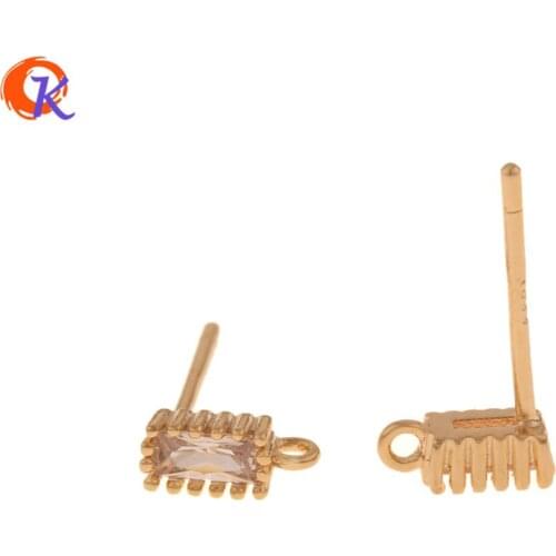 Cordial Design 30Pcs 3*7MM Jewelry Accessories/Earrings Stud/Hand Made/Genuine Gold Plating/Charms Jewelry/Earring Findings