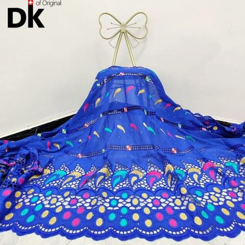 Swiss Voile Lace In Switzerland Gold African Fabric Wedding 2.5 Yards Swiss Lace Material For Party Dress 100% Cotton Sewing