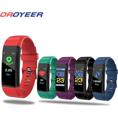 115 Plus Smart Bracelet Wristband Blood Pressure Smart Watch With Strap Fitness Heart Rate Monitor 115Plus Tracker Smartwatch