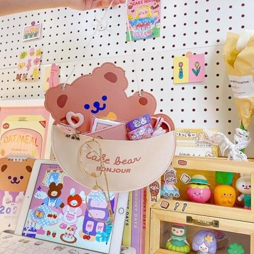 Storage Cartoon Bag Student Pen File Tray Office Organizer Wall Hanging Bag Office Storage Makeup Container Home wall desk set