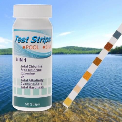 50strips Water Test Strip 6 in 1 Pool Spa pH Chlorine Alkalinity Bromine Hardness Acid