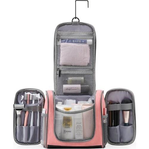 Waterproof PU Nylon Cosmetic Bag High-capacity Hanging Up Makeup Bag Toiletry Bag Travel Organizer Makeup Bag Organizer Box Bols