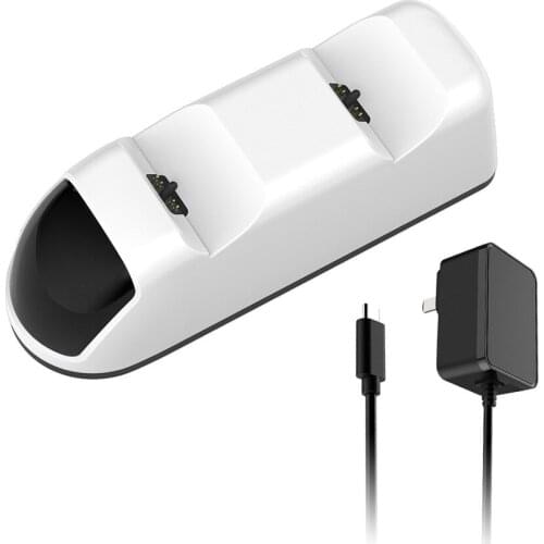 LED Dual Slot Gamepad Charger Station Power Stand Fast Charging Direct Dock Base with US Plug for PS5 Wireless Game Controller