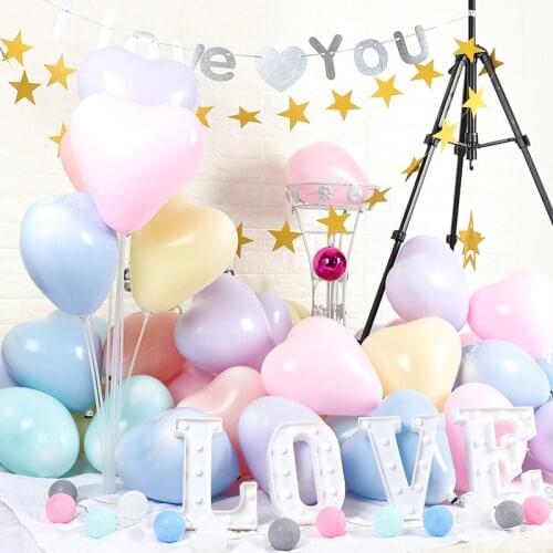 10pcs 10 inch 2.2g Macaron Love Balloons Wedding Valentines Day Party Decoration Round heart-shaped latex balloons