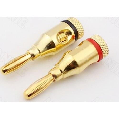 100pcs/lot Gold Plated Banana Plug Connector For Budweiser Musical Speaker Jack Horn Wire Socket