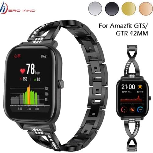 20mm Bling Diamond Replacement Bracelet for Xiaomi Huami Amazfit GTS /GTR 42mm / Bip Lite Smart Watch Band Wrist Strap Wristband