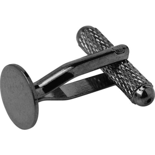 20pcs 10 mm Flat Pad Brass Cufflink Blanks Gun Black Business Cuff Links Sets-10059111