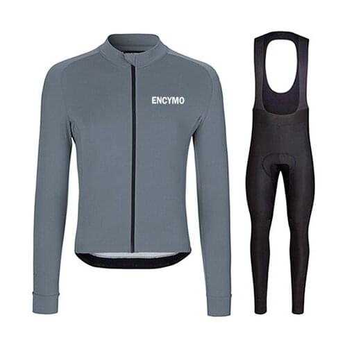 2021 ciclismo hombre termica winter cycling clothing gray men bike cycling clothing thermal fleece long sleeve set