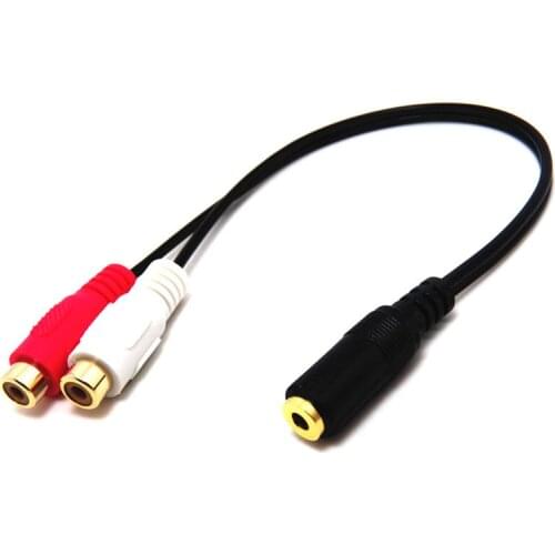 3.5mm Stereo Audio Female Jack to 2 RCA Female Socket to Headphone 3.5 Y Adapter Cable
