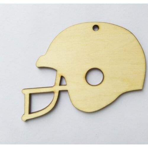 30PCS Of 70mm Unfinished Blank Wooden Football Helmets Party Wedding Save Date Ornaments 2.8 inches