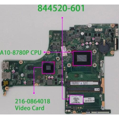 844520-601 844520-001 DA0X21MB6D0 w A10-8780P CPU M360/2GB GPU for HP 15-AB 17-G Series NoteBook PC Laptop Motherboard Mainboard