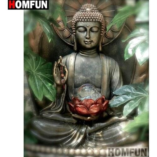 HOMFUN Full Square/Round Drill 5D DIY Diamond Painting "Religious Buddha" Embroidery Cross Stitch 5D Home Decor Gift A13824