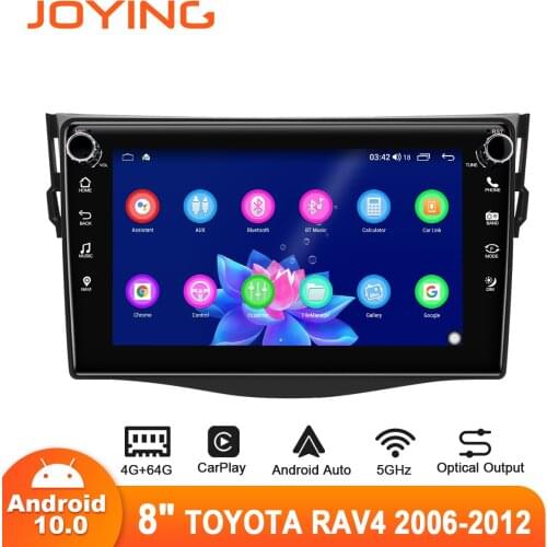Joying Car Stereo Head Unit 8” Car Multimedia Player For Toyota Rav4 2006-2012 Android 10 Car Music System With Physical Button