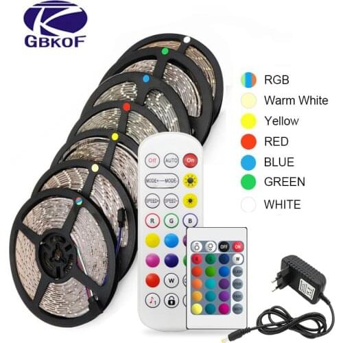 RGB 300 LED strip light 5m 60LEDs/m 2835 SMD 5050 White Warm White Red Blue Bluetooth LED strip 12V Waterproof flexible Tape