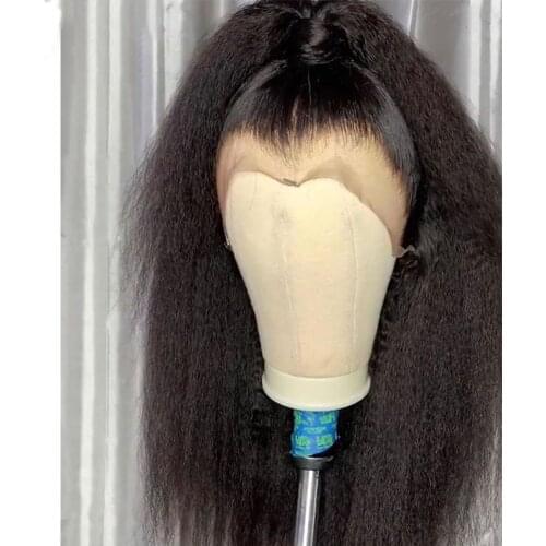 13*4 Long Straight Synthetic Lace Front Wigs 180% Hair Density Black Straight Wig Heat Resistant Fiber Hair Daily Wigs