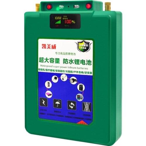 Deep cycle outdoor camping waterproof boat 12v 120ah with usb LCD display car starter flat lithium ion battery pack