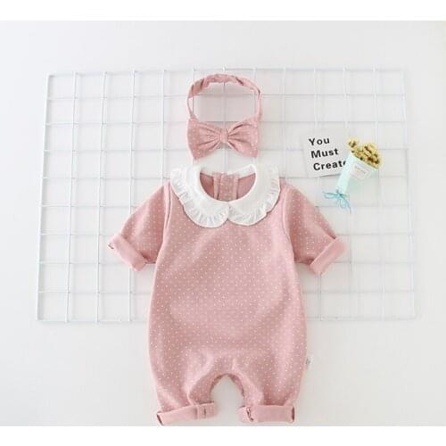 Baby Spring Autumn Summer Clothing Newborn Baby Girl Boy Clothes Cotton Romper Jumpsuit Solid 2PCS Outfits