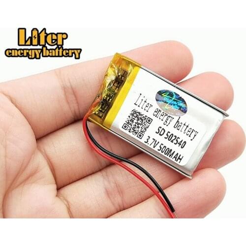3.7V 500mAh 502540 Lithium Polymer LiPo Rechargeable Battery ion cells For Mp3 Mp4 Mp5 GPS DIY PAD DVD E-book bluetooth headset