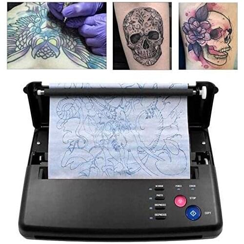 Tattoo Transfer Machine Thermal Printer Tattoo Thermal Stencil Printer Copier Machine 10pcs Paper 500 Digital Patterns