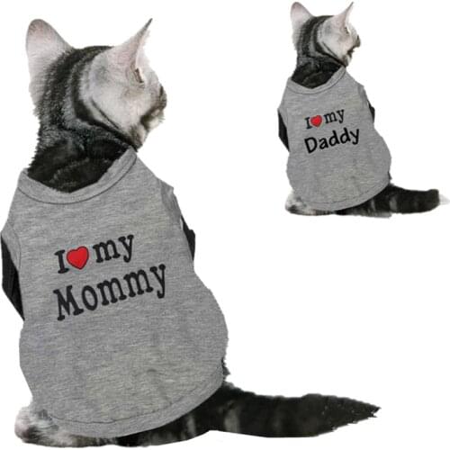 Sweety Pet Cat Kitten Clothes Spring T-shirt Soft Dogs Clothes Pet Clothing Summer Cotton Shirt Casual Vests For Small Pets XS-L