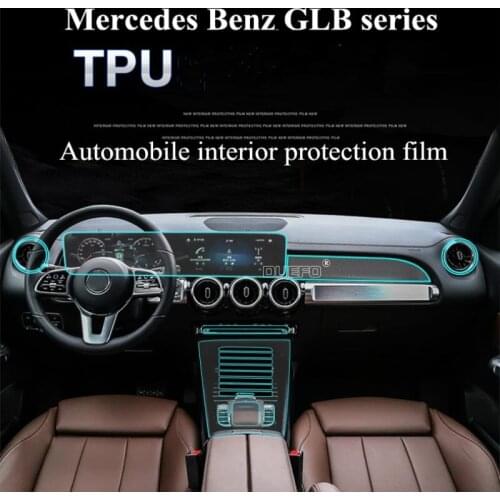 TPU Sticker Car Interior Protection Film For Mercedes Benz GLB Class X247 Dashboard Central Control Panel Film Sticker