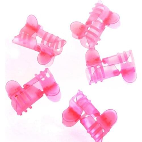 New 10pcs/sets Manicure Nail Polish Varnish Protection Clip Tip Nail Art Protectors Covers tool Pink