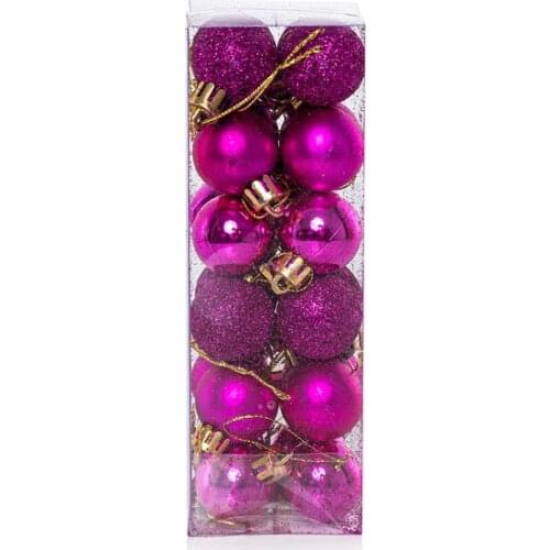 Partijet christmas Pine Tree Ornament Fuchsia Ball 3cm24'lü christmas decorations рождественские украшения