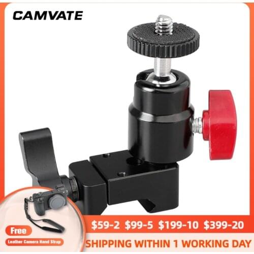 CAMVATE 1/4"-20 Mini Ball Head With NATO Clamp For DSLR Camera Monitor C2036