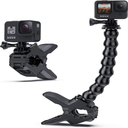 Jaws Flex Clamp Mount Adjustable Gooseneck for GoPro Hero 9 8 7 6 5 4 3 DJI Osmo Action Cameras Go Pro Accessories